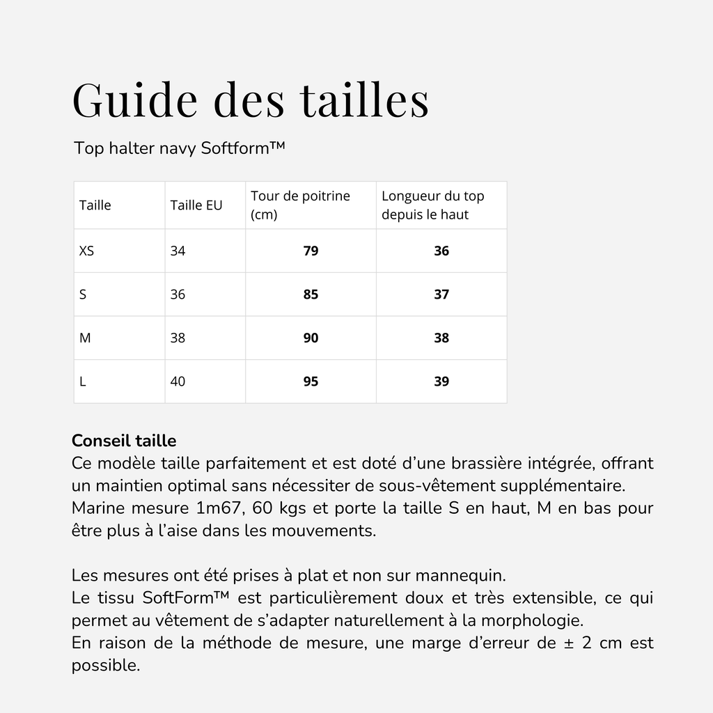 Top halter navy Softform™