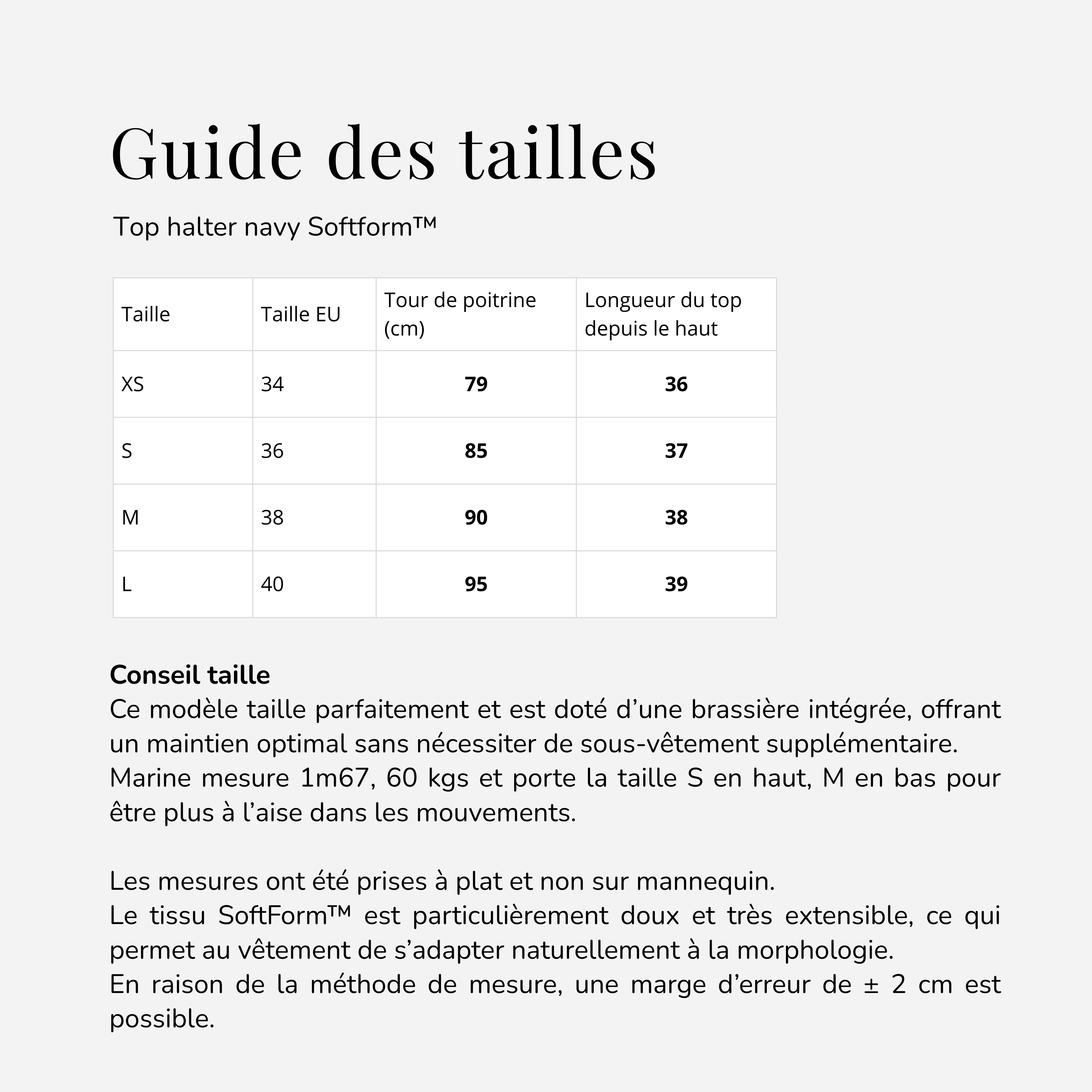 Top halter navy Softform™