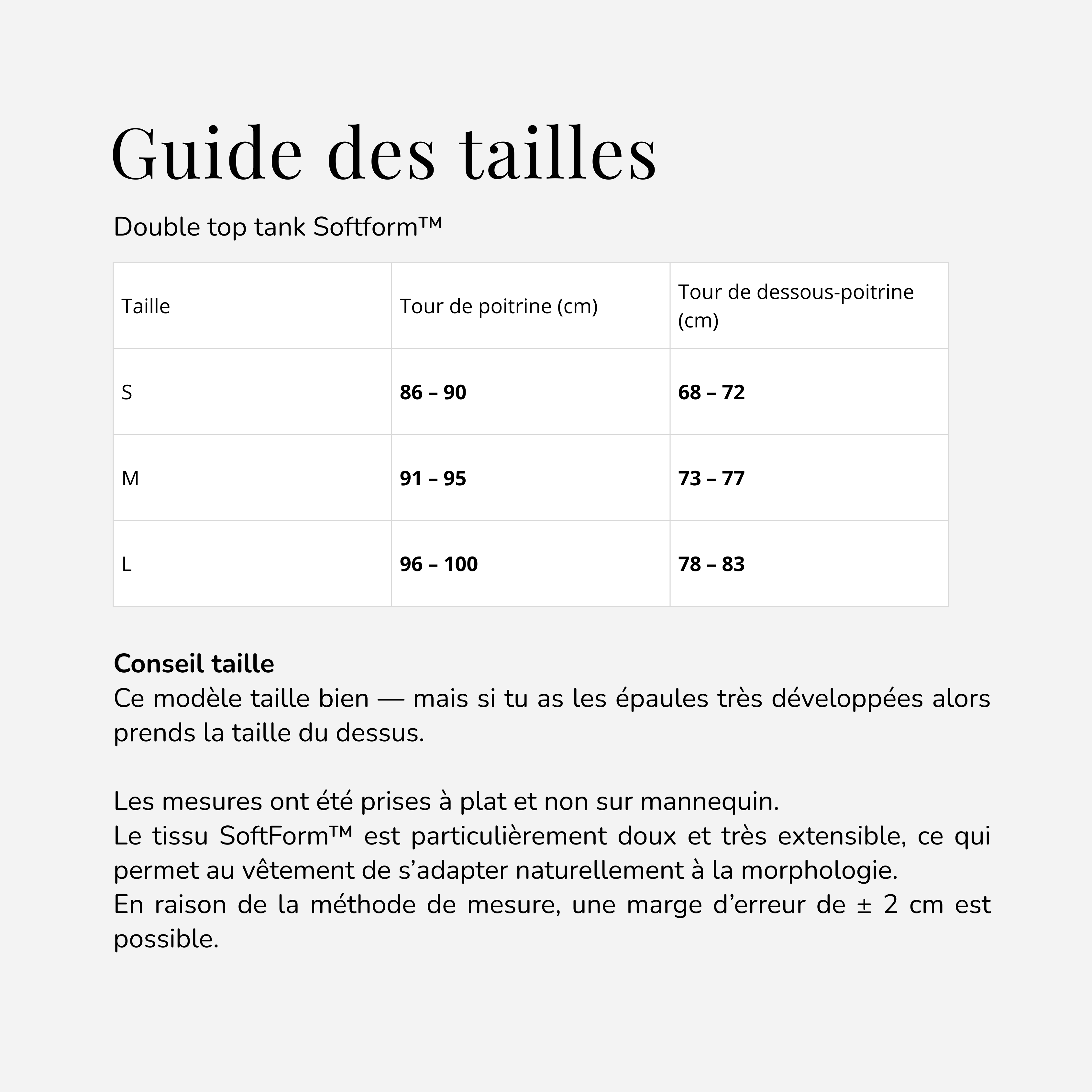 Double top tank Softform™