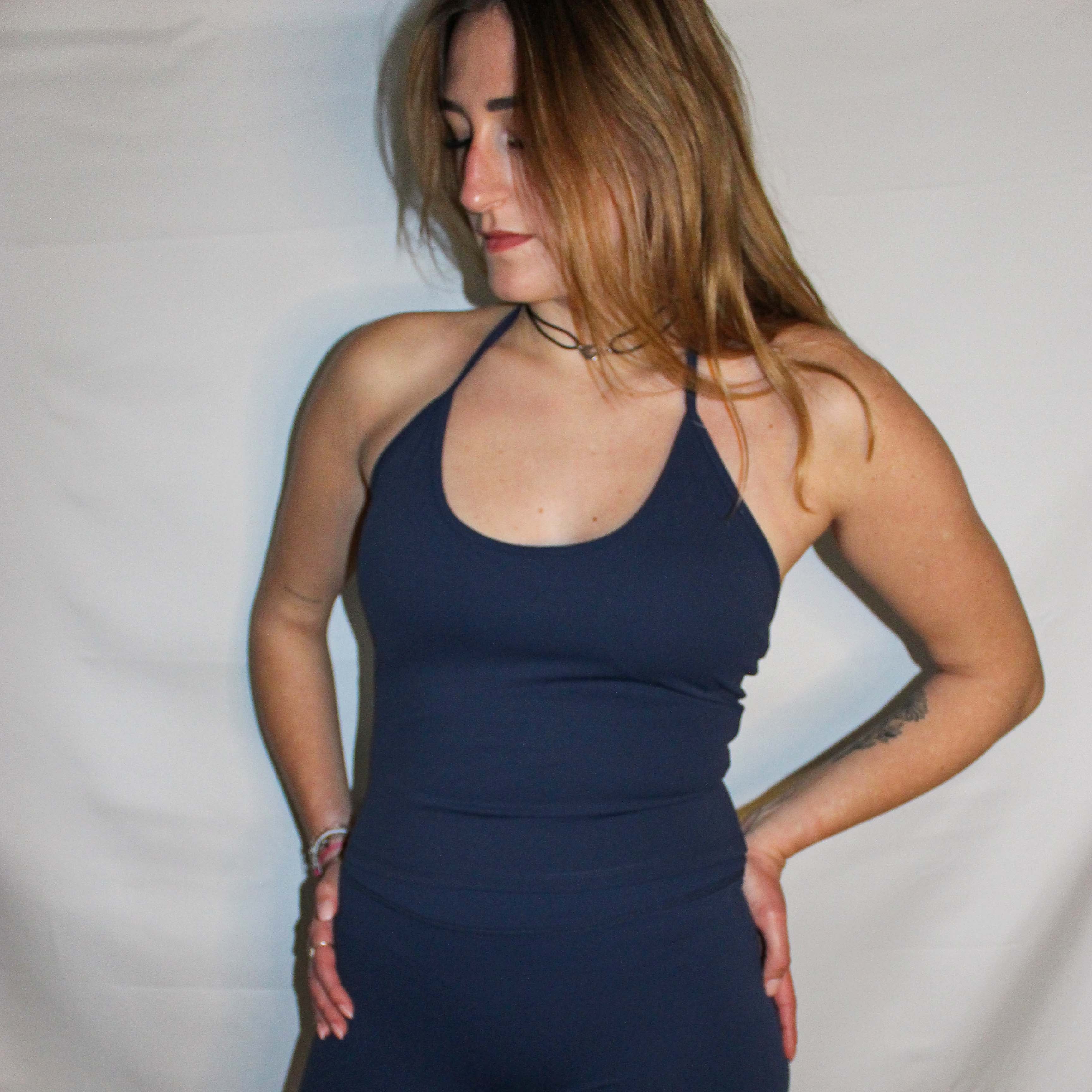 Top halter navy Softform™