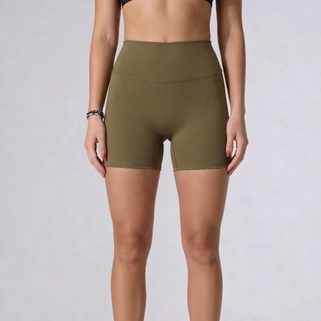 Short kaki taille haute